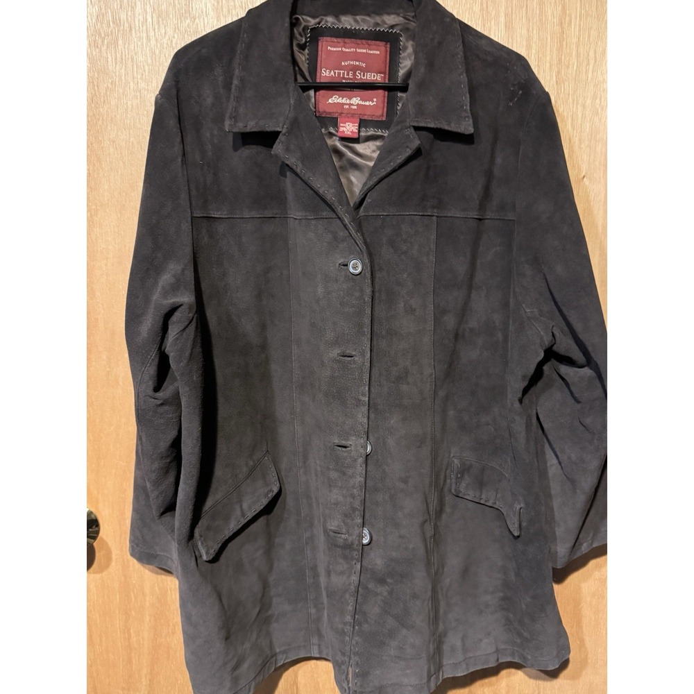Eddie Bauer Black Suede Leather Jacket